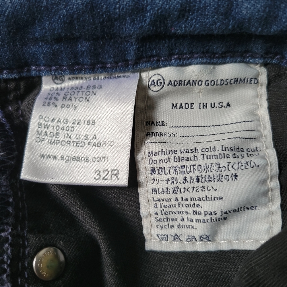 AG Adriano Goldschmied  The Stevie Mid rise Slim Straight Leg Size 32R - Picture 3 of 12